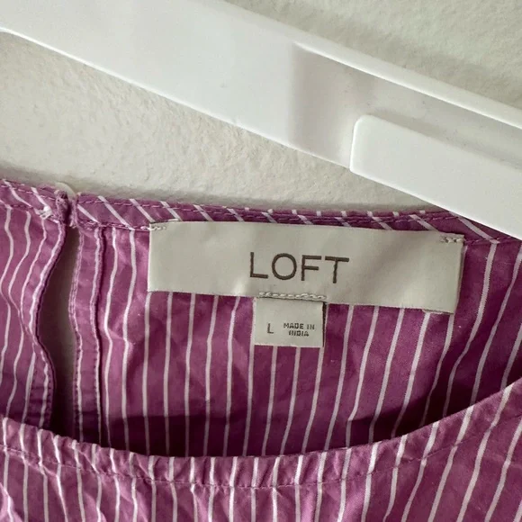 Loft Striped Poplin Midi Dress - Picture 5 of 7